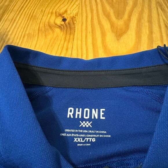 NWT RHONE Delta Pique Polo Self Cooling Navy Blue Men’s XXL Performance Golf (1) - Picture 2 of 9